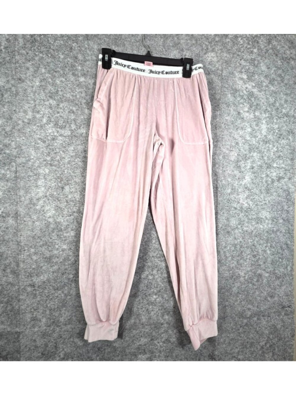 Juicy Couture Women’s Pink Velour Jogger Pants Branded Waistband Size S - Picture 2 of 11